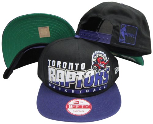Toronto Raptors Black/Purple Two Tone Snapback Adjustable Plastic Snap Back Hat / Cap