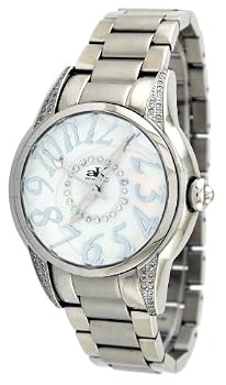 Adee Kaye #AK5565-MB Women's Faceted Prism Crystal Diamond Accented Watch