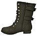 Twisted Women's TROOPER Wide Width/Wide Calf Mid-Calf Lace-Up Combat Boot