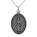 Sterling Silver Virgin Mary Oval Necklace