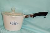 Corning Blue Cornflower 4 cup Saucepan with Lips, Lid, Detachable Handle