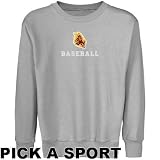 Arizona State Sun Devils Youth Ash Custom Sport Logo Applique Crew Neck Fleece Sweatshirt (Small)