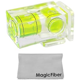 Two Axis Hot Shoe Bubble Level for DSLR Cameras (CANON, NIKON, PENTAX) + BONUS Premium MagicFiber Microfiber Lens Cleaning Cloth