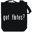 Canvas Tote Bag Black " Got Flutes? " Instruments