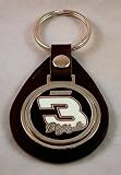 Dale Earnhardt NASCAR Leather and Pewter Keychain