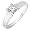1/2carat Asscher Cut Diamond Solitaire Ring in 14k White Gold (HI/VS-SI) - Size 6