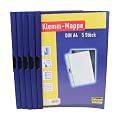Idena 300572 - Klemm-Mappe A4 blau 5er