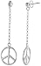 2 3/8 Sterling Silver Peace Dangle Earrings