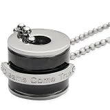 Dreams Come True Stainless Steel Barrel Black Pendant Necklace