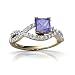 14K Yellow Gold Square Genuine Tanzanite Engagement Ring Size 6