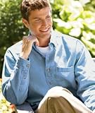 UltraClub Men's Long-Sleeve Cypress Denim with Pocket