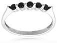 10k White or Yellow Gold 5-Stone Black Diamond Ring (1/4 cttw)