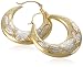 9ct Two Tone Gold AMC106531 Ladies Creole Earrings