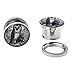 BodyJ4You Plugs Ear Gauges Screw Fit Steel Tunnels 8G-16mm Logo Sugar Skull Rose Skelet Anchor Star