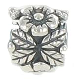 Quiges Sterling Silver Flower Bead for Pandora/Troll/Chamilia etc necklaces and bracelets