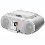 Sony Boombox with CD Player, AM/FM Radio, and iPod Dock (White)
