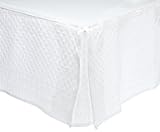 King Charles Matelasse King Bedskirt, White King Charles Matelasse King Bedskirt, White