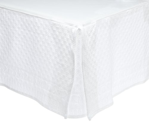 King Charles Matelasse King Bedskirt, White
