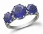 10k White Gold Created Blue Sapphire Ring, Size 6