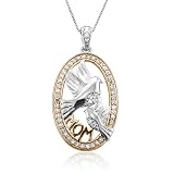 10k White Gold Mother and Baby Bird Diamond Pendant Necklace (HI, SI3-I1, 0.25 carat)
