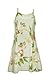 Princess Seam Tailored Fit Sundress - Hibiscus Summer Form Fitting A-Line Hawaiian Aloha Style 170 Sun Dress in Cream - M