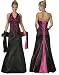 #5372 - BEST SELLER - Formal Evening Gown. Elegant High End Satin Full Length Halter Dress. Perfect for any occasion - (Available in Black/Fuchsia, Black/Turquoise, Black/White in XS to 3XL)