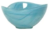 Colorful Recycled Art Glass Small Sky Blue Mantra Salad Bowl 6D 3H Set / 2