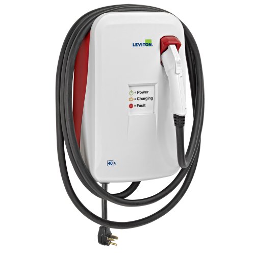 Leviton EVB40-SPT Level 2 40-Amp Surface Mount Evr-Green Electric Vehicle Charging Station