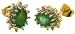 9ct Yellow Gold Ladies Diamond and Emerald Earrings