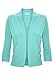 Sidecca Women's Knit Open Front 3/4 Sleeve Ribbed Cropped Shawl Cardigan