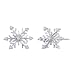 14K White Gold 0.12 ct. Diamond ''Snow Flake'' Earrings