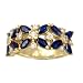 14K Marquise Sapphire & Diamond Floral Band
