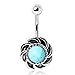 PIERCE ME Antique Turquoise Burst Navel Ring 14g