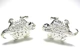 Lizard Horny Toad Frog Sterling Silver Cufflinks w/Gift Box