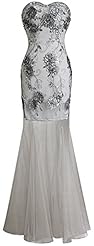 Strapless Sheath Floral Print Bandeau Neck Applique Mesh  Dress