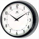 Infinity Instruments Retro Round Metal Wall Clock, Black