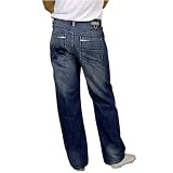 Enyce Mens Blue Jeans. 100% heavy weight machine washable cotton. Top quality embroidered design throughout these pants. Excellent attention to all important details: rivets, stitching and fabric design. The latest in unique hip hop and street wear.