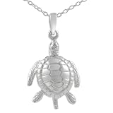 Sterling Silver Medium Movable Sea Turtle Pendant