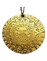 Gold Aztec Replica Coin Pendant Necklace