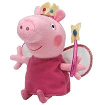 Peppa Pig Princess Peppa Beanie Baby, plush toys (Approximately 7" tall)