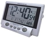 Precision MSF Radio controlled Large LCD screen desk/alarm clock in silver