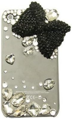 Luxury handmade 3D bling Bow bowknot Diamond Hard Case cover for iPhone 4 4s 5 (For iphone 4 4s)