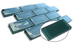Reflections Glass 1x2" Mosaic Tile Clear Teal