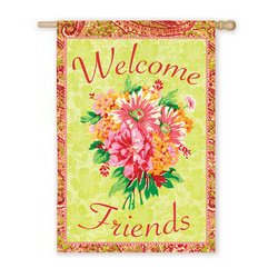 Welcome Friends Floral Arrangement Josephine Large Flag