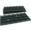 3 Black Leather 24 Slot Pocket Watch Display Tray Inserts