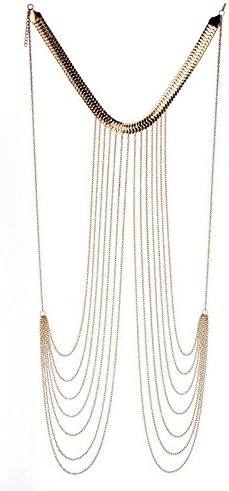 Sexy Bikini Harness Beach Gold Belly Tassel Jewelry Necklace Body Waist Chain by Sassy Bee