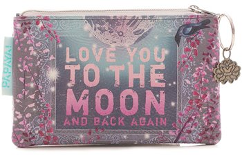 Papaya Art - moon and back small coin purse