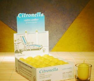 Yellow Citronella Votive Candles, Set of 20