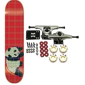 ENJOI Skateboards RED PLAID PANDA Complete Skateboard by 