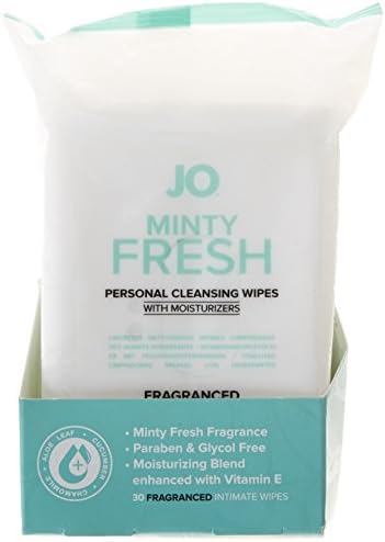 JO Personal Minty Fresh Cleansing Wipes - 30 Pack